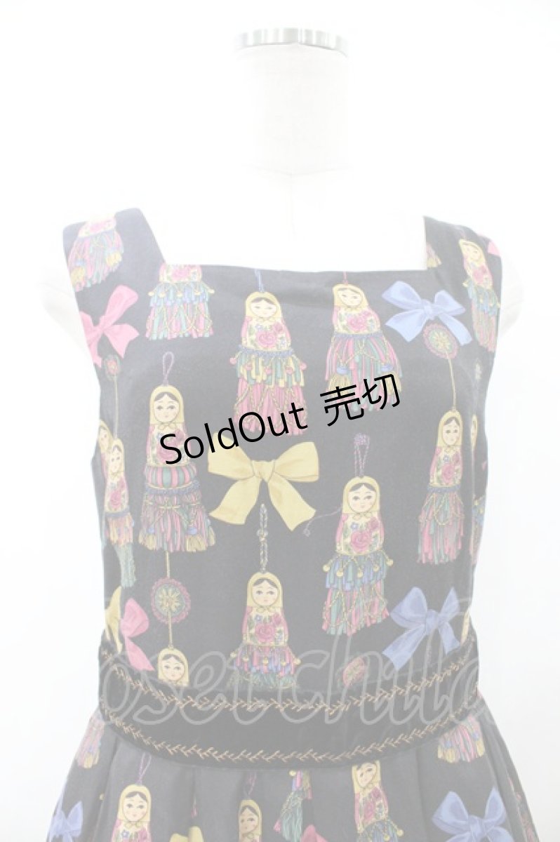 画像4: Jane Marple / Little tassel dollsスクエアドレス M ブラック H-26-08-02-1027-JM-OP-ET-ZH (4)