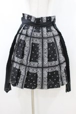 画像1: Candy Stripper / 柄切替スカート 2 BLACK H-26-08-02-1034-PU-SK-AK-ZH (1)