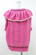 画像2: Candy Stripper / FRILL CABLE KNIT VEST 2 PINK H-26-08-02-1040-PU-TO-AK-ZH (2)