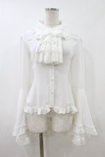画像1: ATELIER PIERROT / ルイーズ ジャボタイ ブラウス  白 H-26-08-02-1005-EL-BL-AK-ZH (1)