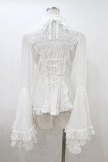 画像2: ATELIER PIERROT / ルイーズ ジャボタイ ブラウス  白 H-26-08-02-1005-EL-BL-AK-ZH (2)