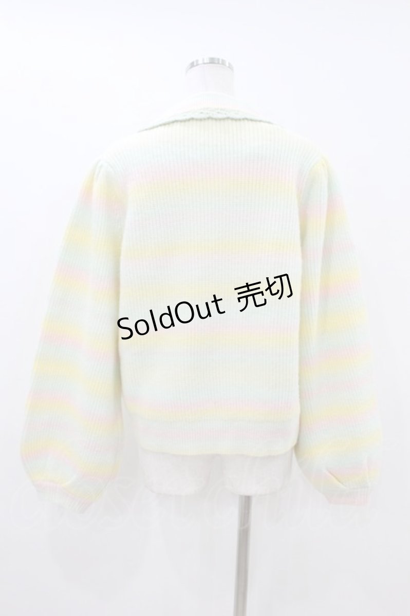 画像2: Candy Stripper / FRILL COLLAR KNIT CARDIGAN 2 LIGHT GREEN H-26-08-02-1045-PU-TO-AK-ZH (2)
