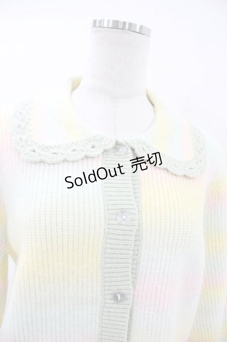 画像3: Candy Stripper / FRILL COLLAR KNIT CARDIGAN 2 LIGHT GREEN H-26-08-02-1045-PU-TO-AK-ZH (3)