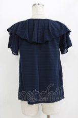 画像2: axes femme / シャドーボーダープルオーバー M ネイビー H-26-08-02-057-AX-TO-NS-ZH (2)