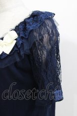 画像3: axes femme / 袖レース3つリボンプルオーバー M ネイビー H-26-08-02-059-AX-TO-NS-ZH (3)