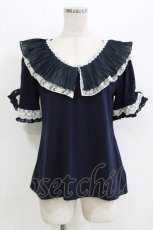 画像1: axes femme / ゴージャスフリル袖プルオーバー M ネイビー H-26-08-02-060-AX-TO-NS-ZH (1)