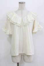 画像1: axes femme / ゴージャスフリル袖プルオーバー M 生成り H-26-08-02-062-AX-TO-NS-ZH (1)