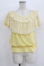 画像1: axes femme / ロマンティックレースプルオーバー M イエロー H-26-08-02-063-AX-TO-NS-ZH (1)