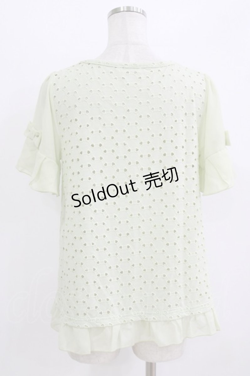 画像3: axes femme / カットワークレースプルオーバー M ミント H-26-08-02-071-AX-TO-NS-ZH (3)