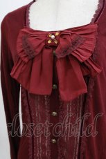 画像3: axes femme / プリーツシフォンリボンニットソー M ワイン H-26-08-02-072-AX-TO-NS-ZH (3)