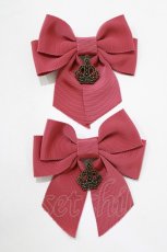 画像2: Innocent World / 王冠のツインリボンクリップ  Rose Pink H-26-08-02-012-IW-AC-NS-ZH (2)