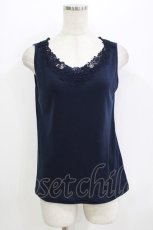 画像1: axes femme / レースモチーフタンクトップ M ネイビー H-26-08-02-080-AX-TO-NS-ZH (1)