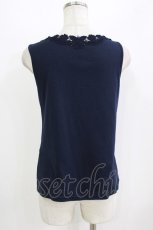 画像2: axes femme / レースモチーフタンクトップ M ネイビー H-26-08-02-080-AX-TO-NS-ZH (2)