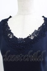 画像3: axes femme / レースモチーフタンクトップ M ネイビー H-26-08-02-080-AX-TO-NS-ZH (3)