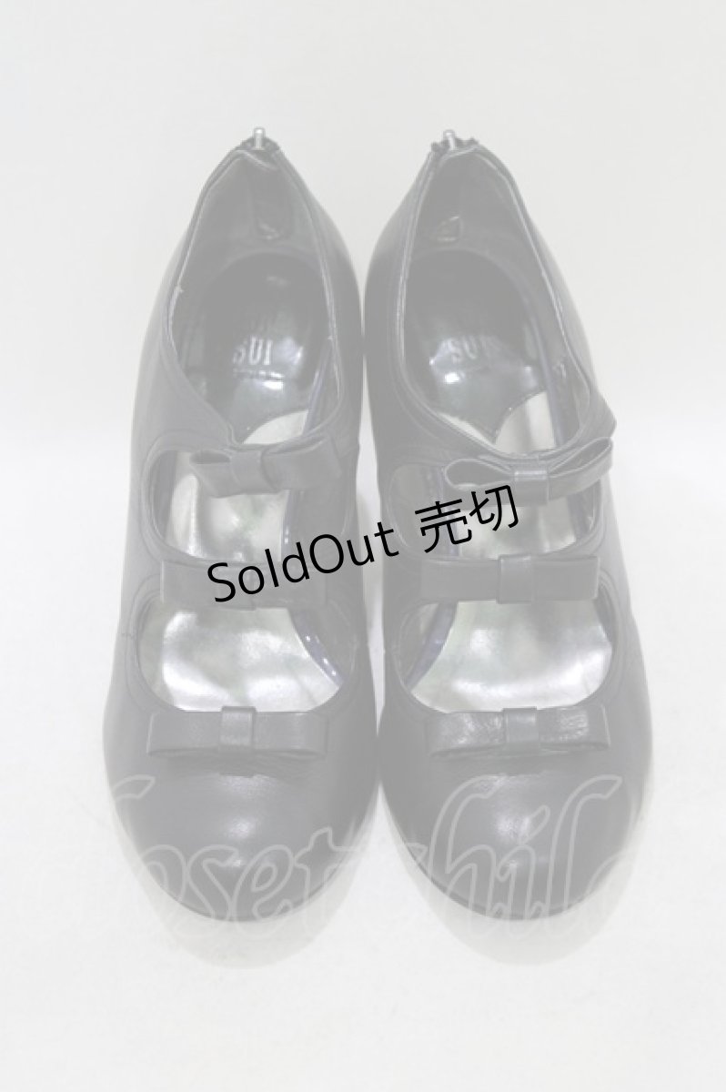 画像1: ANNA SUI / 3連リボンシューズ 4/23.5cm ブラック H-26-08-02-014-PU-SH-NS-ZH (1)