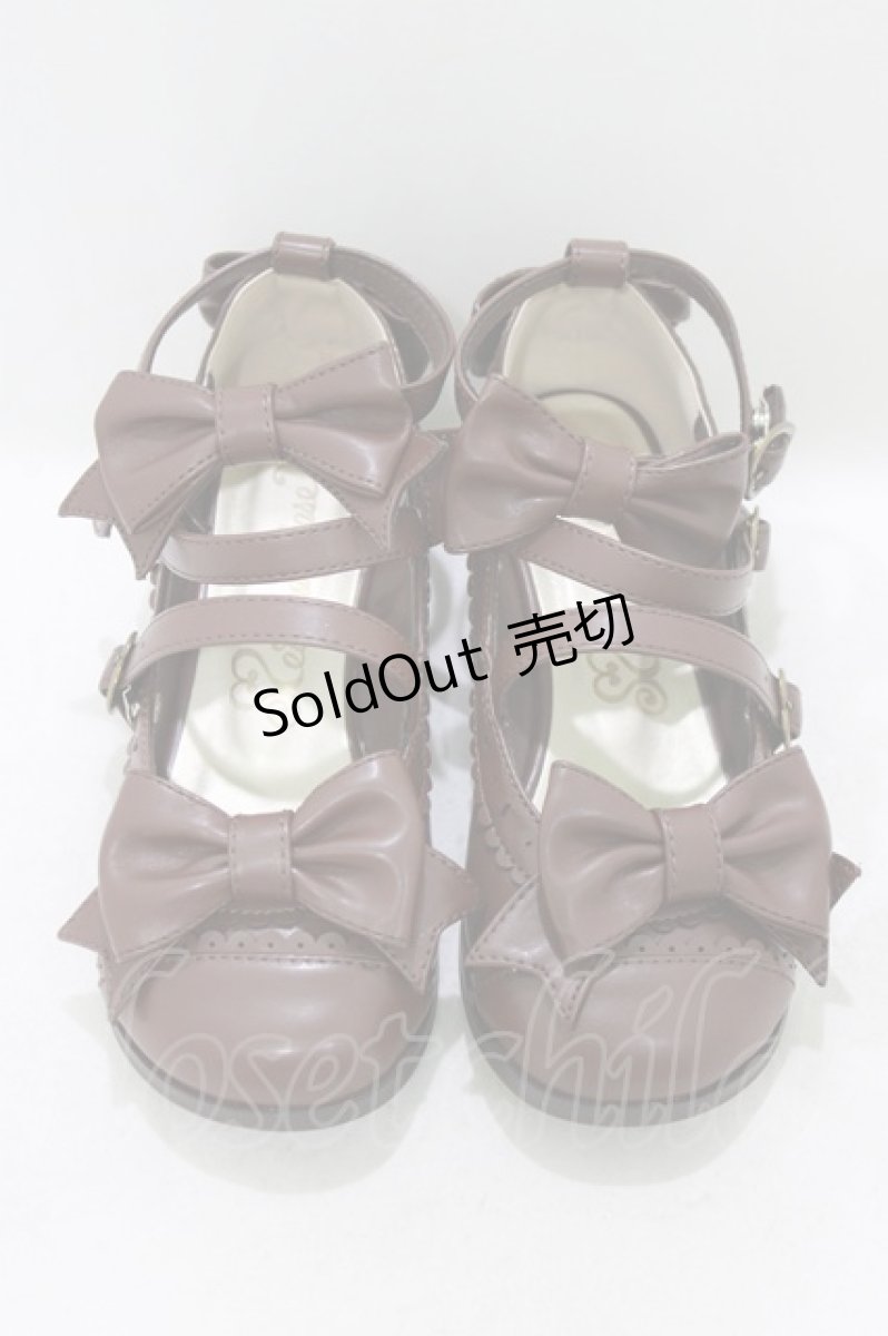 画像1: metamorphose / トリプルリボンクロスストラップシューズ M ブラウン H-26-08-02-016-ME-SH-NS-ZH (1)