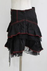 画像2: Qutie Frash / デニムフリルスカート  黒 H-26-08-03-027-QU-SK-AK-ZH (2)