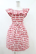 画像1: MILK / Messageサンドレス  ホワイト×レッド H-26-08-03-1031-ML-OP-KB-ZH (1)
