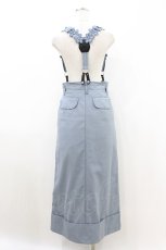 画像2: Jane Marple / フラワーサスペンダーロングスカート  ブルー H-26-08-03-1036-JM-SK-KB-ZH (2)