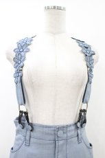 画像3: Jane Marple / フラワーサスペンダーロングスカート  ブルー H-26-08-03-1036-JM-SK-KB-ZH (3)