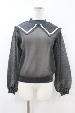 画像1: Candy Stripper / SEETHROUGH SAILOR KNIT  ブラック H-26-08-03-1039-PU-TO-KB-ZH (1)