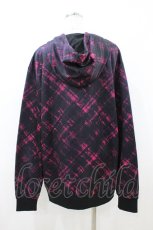 画像2: NieR Clothing / 総柄ZIPパーカー  黒×ロゴピンク H-26-08-03-1049-PU-TO-KB-ZH (2)