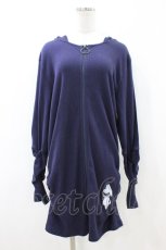 画像1: NieR Clothing / ギャザースリーブリブパーカー  ネイビー H-26-08-03-1050-PU-TO-KB-ZH (1)