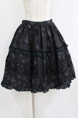 画像1: h.naoto Blood / プリント編み上げスカート  黒 H-26-08-03-006-HN-SK-AK-ZH (1)