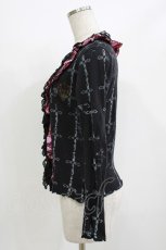 画像2: h.Jelly HONEY / フリルボタンカーディガン  黒 H-26-08-03-062-HN-TO-AK-ZH (2)