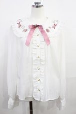 画像1: Amavel / Coffret A Bijouブラウス Free 白/ピンク H-26-08-04-034-CA-BL-NS-ZH (1)