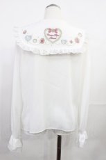 画像2: Amavel / Coffret A Bijouブラウス Free 白/ピンク H-26-08-04-034-CA-BL-NS-ZH (2)