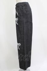 画像2: Candy Stripper / LACY RIBBON DENIM PANTS  ブラック H-26-08-04-1051-PU-PA-KB-ZH (2)