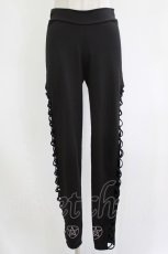 画像1: KRY CLOTHING / サイドクロスレギンス  黒 H-26-08-04-1055-PU-PA-KB-ZH (1)