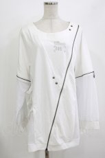 画像1: Ozz conte / 異素材切替ZIPトップス  白 H-26-08-04-1073-OO-TO-AK-ZH (1)