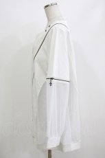 画像2: Ozz conte / 異素材切替ZIPトップス  白 H-26-08-04-1073-OO-TO-AK-ZH (2)