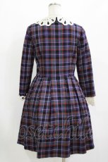 画像3: Jane Marple / ウールタータンのワンピース M パープル H-26-08-04-1021-JM-OP-AK-ZH (3)