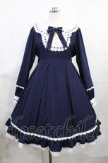 画像1: Amavel / Classique Maidレースフリルワンピース Free ネイビー H-26-08-04-009-CA-OP-NS-ZH (1)