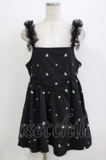 画像1: Candy Stripper / TINY FLOWER MINI ONE-PIECE  ブラック H-26-08-05-1001-PU-OP-KB-ZH (1)