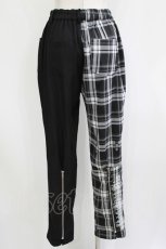 画像3: NieR Clothing / チェック切替パンツ F 黒×白 H-26-08-05-1006-PU-PA-AK-ZH (3)