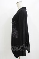画像2: gouk / プリントZIPカーディガン  黒 H-26-08-05-1015-GO-TO-AK-ZH (2)