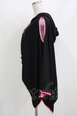 画像2: Qutie Frash / チャイナポンチョ  黒×ネオンピンク H-26-08-05-1017-QU-JA-AK-ZH (2)