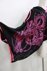 画像4: Qutie Frash / チャイナポンチョ  黒×ネオンピンク H-26-08-05-1017-QU-JA-AK-ZH (4)
