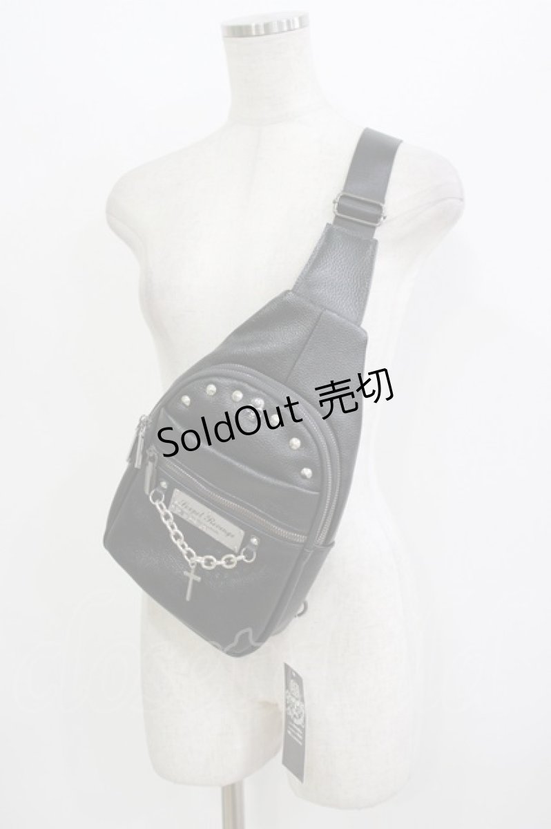 画像1: SEX POT ReVeNGe / Chain Cross Logo Plate Body Bag  黒 H-26-08-05-1019-SP-BG-AK-ZH (1)