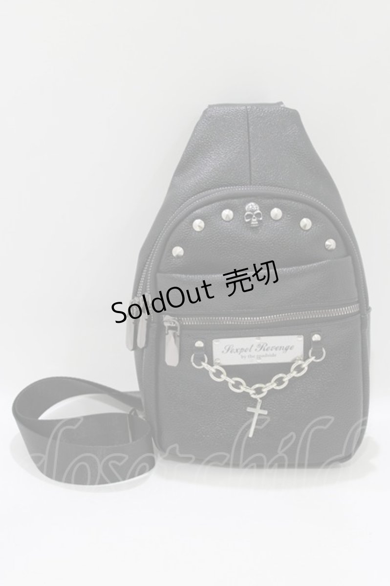 画像2: SEX POT ReVeNGe / Chain Cross Logo Plate Body Bag  黒 H-26-08-05-1019-SP-BG-AK-ZH (2)