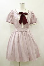 画像1: Secret Honey / ストライプリボンワンピース Free ピンク H-26-08-05-074-CA-OP-NS-ZH (1)
