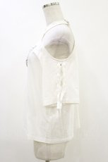 画像3: EATME / シングルレースアップTシャツ Free 白 H-26-08-05-017-LO-TS-NS-ZH (3)