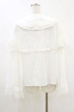 画像2: Amavel / Secret Macaronレースケープブラウス Free オフ/ミント H-26-08-05-035-CA-BL-NS-ZH (2)