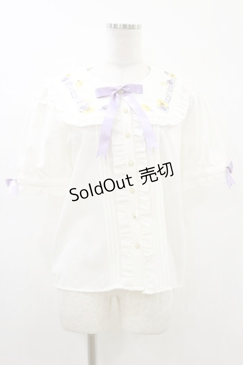 画像1: Amavel / Pansy Floral Melodyブラウス Free オフ/ラベンダー H-26-08-05-038-CA-BL-NS-ZH (1)