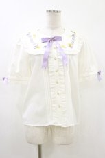 画像1: Amavel / Pansy Floral Melodyブラウス Free オフ/ラベンダー H-26-08-05-038-CA-BL-NS-ZH (1)