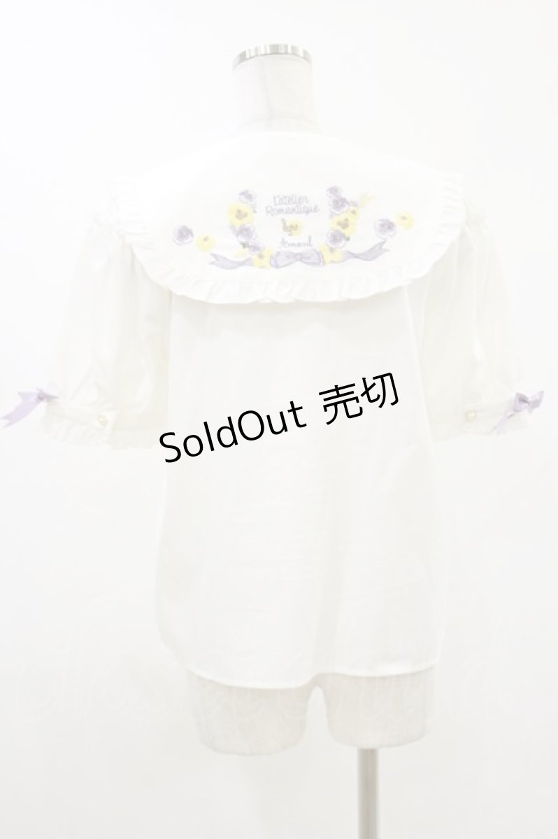 画像2: Amavel / Pansy Floral Melodyブラウス Free オフ/ラベンダー H-26-08-05-038-CA-BL-NS-ZH (2)